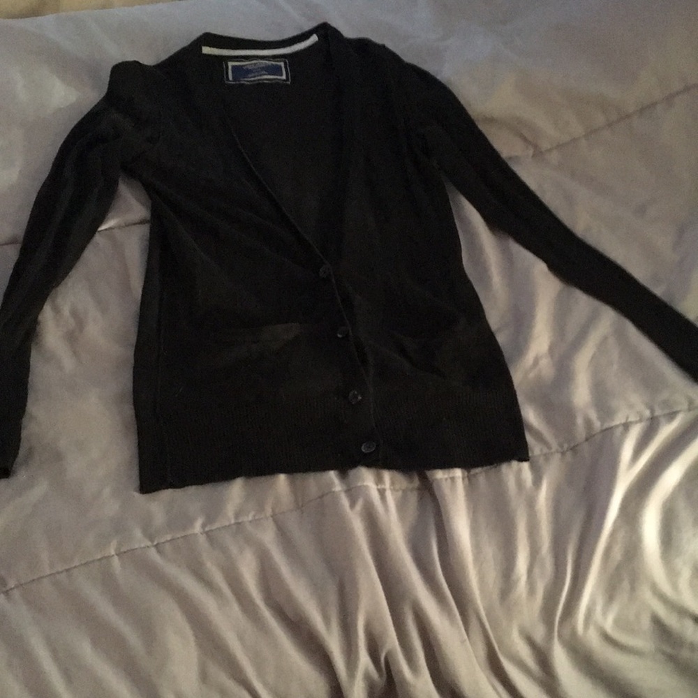 Black American Eagle cardigan.